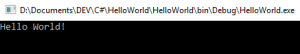 Programme C# Hello World