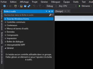 Boite à outils de Visual Studio 2017