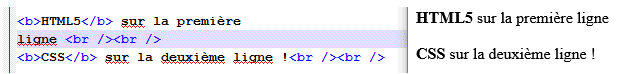 Exemples de passages à la ligne en HTML