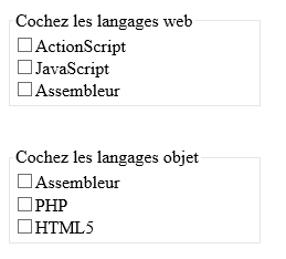 Les balises fieldset  HTML