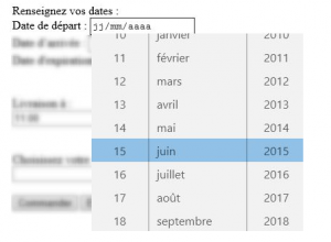 Formulaire HTML 5 Date