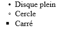 Différents types de puces en CSS 3