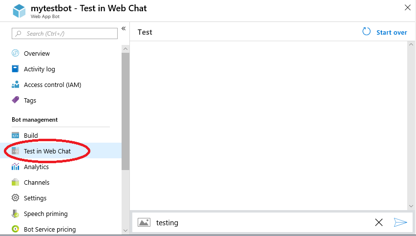 Tester dans Web Chat.
